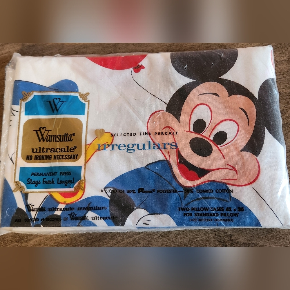 Disney Mickey Mouse Blue and Red Pillowcase Set